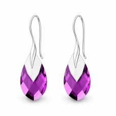 Серебряные серьги 925 пробы «Барокко II (Amethyst Light Chrome)» с кристаллами Swarovski®