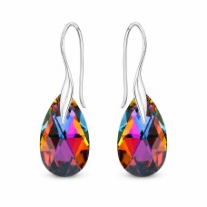 Sidabriniai auskarai moterims DiamondSky „Baroque (Volcano)„ su Swarovski kristalais