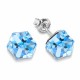 925 Sterling Silver Earrings “Rubicon II” (Aquamarine Blue) dazzling with Crystals by Swarovski®
