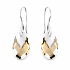 Sidabriniai auskarai moterims DiamondSky „Baroque II (Light Colorado Topaz Light Chrome)„ su Swarovski kristalais