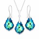 Серебряный комплект «Барокко IV (Bermuda Blue)» с кристаллами Swarovski®