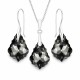 925 Sterling Silver Jewelry Set “Baroque IV (Silver Night)” created with Crystals by Swarovski®