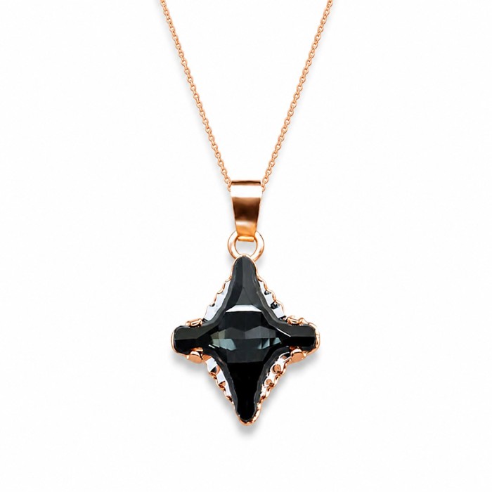 Jewelry Set “Crystal Rhombus II (Graphite Lite Chrome)” created with Crystals by Swarovski®