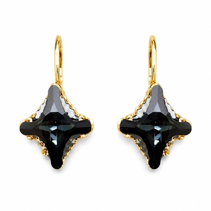 Jewelry Set “Crystal Rhombus II (Graphite Lite Chrome)” created with Crystals by Swarovski®
