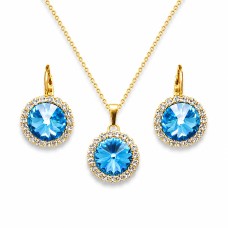 Papuošalų rinkinys moterims „Clarice (Aquamarine Blue)“ su Swarovski® kristalais