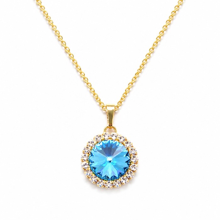 Женский комплект «Кларис (Aquamarine Blue)» с кристаллами Swarovski®