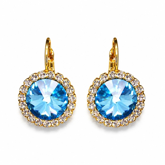 Женский комплект «Кларис (Aquamarine Blue)» с кристаллами Swarovski®