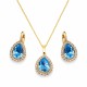 Jewelry Set “Celestial Drop” (Aquamarine Blue) embellished with Crystals by Swarovski®