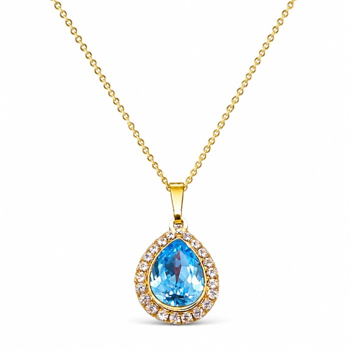 Jewelry Set “Celestial Drop” (Aquamarine Blue) embellished with Crystals by Swarovski®