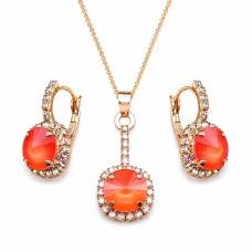 Papuošalų rinkinys moterims „Clarice VII (Light Coral)“ su Swarovski® kristalais