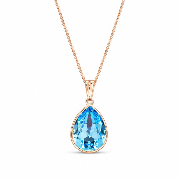 Jewelry Set “Crystal Drop II” (Aquamarine Blue) embellished with Crystals by Swarovski®
