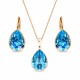 Jewelry Set “Crystal Drop II” (Aquamarine Blue) embellished with Crystals by Swarovski®