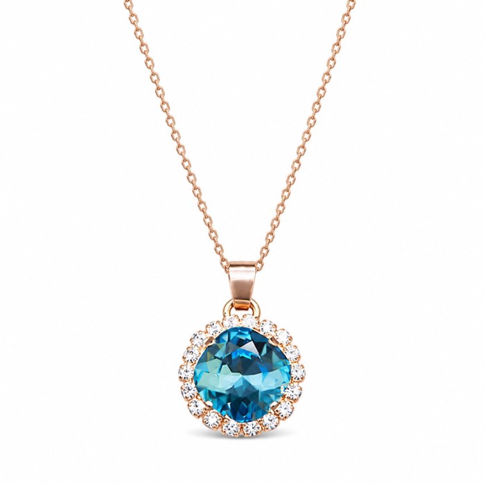 Papuošalų rinkinys moterims DiamondSky „Glare III (Aquamarine Blue)“ su Swarovski kristalais