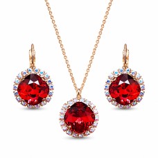 Papuošalų rinkinys moterims „Glare III (Scarlet)“ su Swarovski® kristalais