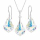 Sidabrinis papuošalų rinkinys moterims „Baroque IV (Aurora Borealis)“ su Swarovski® kristalais