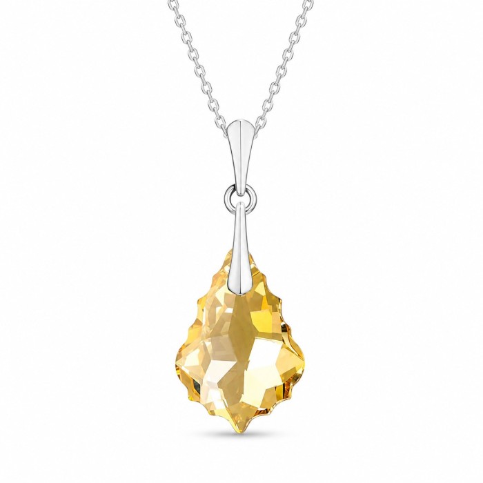 Sidabrinis papuošalų rinkinys moterims „Baroque IV (Golden Shadow)“ su Swarovski® kristalais