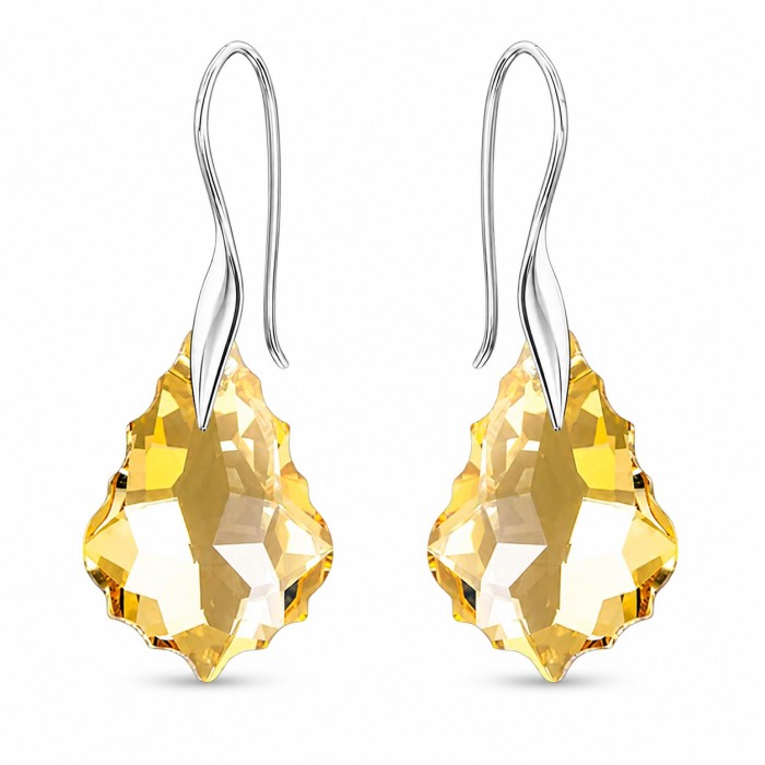Sidabrinis papuošalų rinkinys moterims „Baroque IV (Golden Shadow)“ su Swarovski® kristalais