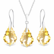 Sidabrinis papuošalų rinkinys moterims „Baroque IV (Golden Shadow)“ su Swarovski® kristalais