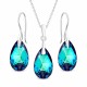 Серебряный комплект «Барокко (Bermuda Blue)» с кристаллами Swarovski®