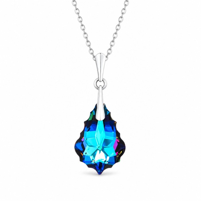 Серебряный женский комплект 925 пробы «Барокко IV (Meridian Blue)» с кристаллами Swarovski®