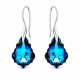 Серебряный женский комплект 925 пробы «Барокко IV (Meridian Blue)» с кристаллами Swarovski®