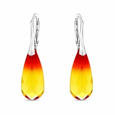 Sidabriniai auskarai „Rainbow Waterfall (Fireopal)“ su Swarovski® kristalais