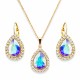 Jewelry Set “Celestial Drop (Aurora Borealis)” created with Crystals by Swarovski®