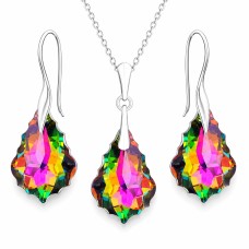 Sidabrinis papuošalų rinkinys moterims „Baroque IV (Vitrail Medium)“ su Swarovski® kristalais
