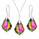 925 Sterling Silver Jewelry Set “Baroque IV (Vitrail Medium)” created with Crystals by Swarovski®