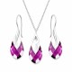925 Sterling Silver Jewelry Set “Baroque II” (Amethyst Light Chrome) adorned with Crystals by Swarovski®