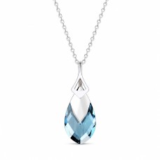 Sidabrinis pakabukas „Baroque II (Aquamarine Light Chrome)“ su Swarovski® kristalais
