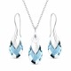 Sidabrinis papuošalų rinkinys moterims „Baroque II (Aquamarine Light Chrome)“ su Swarovski® kristalais