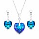 Sidabrinis papuošalų rinkinys „Romantic Heart II“ (Bermuda Blue) iš 925 prabos sidabro su Swarovski kristalais