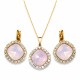 Papuošalų rinkinys moterims DiamondSky „Glare III (Rose Water Opal)“ su Swarovski kristalais
