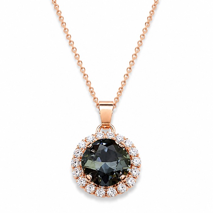 Papuošalų rinkinys moterims DiamondSky „Glare III (Graphite)“ su Swarovski kristalais
