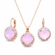 Papuošalų rinkinys moterims DiamondSky „Glare III (Rose Water Opal)“ su Swarovski kristalais