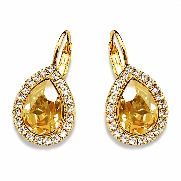 Papuošalų rinkinys moterims „Celestial Drop (Golden Shadow)“ su Swarovski® kristalais