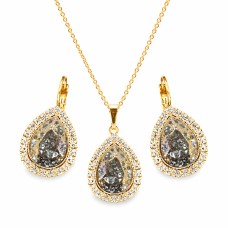 Papuošalų rinkinys moterims DiamondSky „Celestial Drop (Rose Patina)“ su Swarovski kristalais