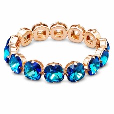 Apyrankė moterims DiamondSky „Glare (Bermuda Blue)“ su Swarovski kristalais