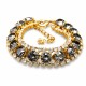 Браслет "Хрустальные Оковы (Black Patina)" с кристаллами Swarovski®