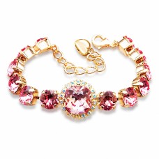 Apyrankė moterims DiamondSky „Glare III (Rose Peach)“ su Swarovski kristalais