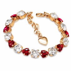 Apyrankė moterims DiamondSky „Romantic Tenderness II (Crystal / Scarlet)“ su Swarovski kristalais