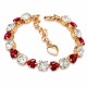 Браслет "Романтическая Нежность II (Crystal / Scarlet)" с кристаллами Swarovski®