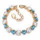Браслет "Романтическая Нежность II (Crystal / Aquamarine Blue)" с кристаллами Swarovski®