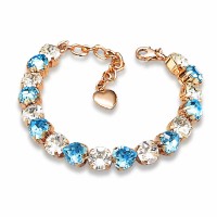 Браслет "Для Тебя II (Aquamarine Blue / Crystal)" с кристаллами Swarovski®