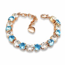 Apyrankė moterims DiamondSky „Tau II (Aquamarine Blue / Crystal)“ su Swarovski kristalais