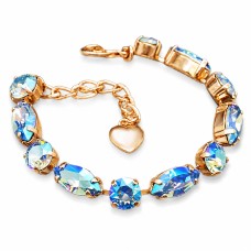 Apyrankė moterims DiamondSky „Chic II (Light Sapphire Shimmer)“ su Swarovski kristalais