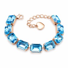 Apyrankė moterims DiamondSky „Radiance (Aquamarine Blue)“ su Swarovski kristalais