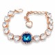 Apyrankė moterims DiamondSky „Akinantis Spindesys III (Bermuda Blue)“ su Swarovski kristalais