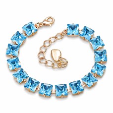 Apyrankė moterims DiamondSky „Princess (Aquamarine Blue)“ su Swarovski kristalais